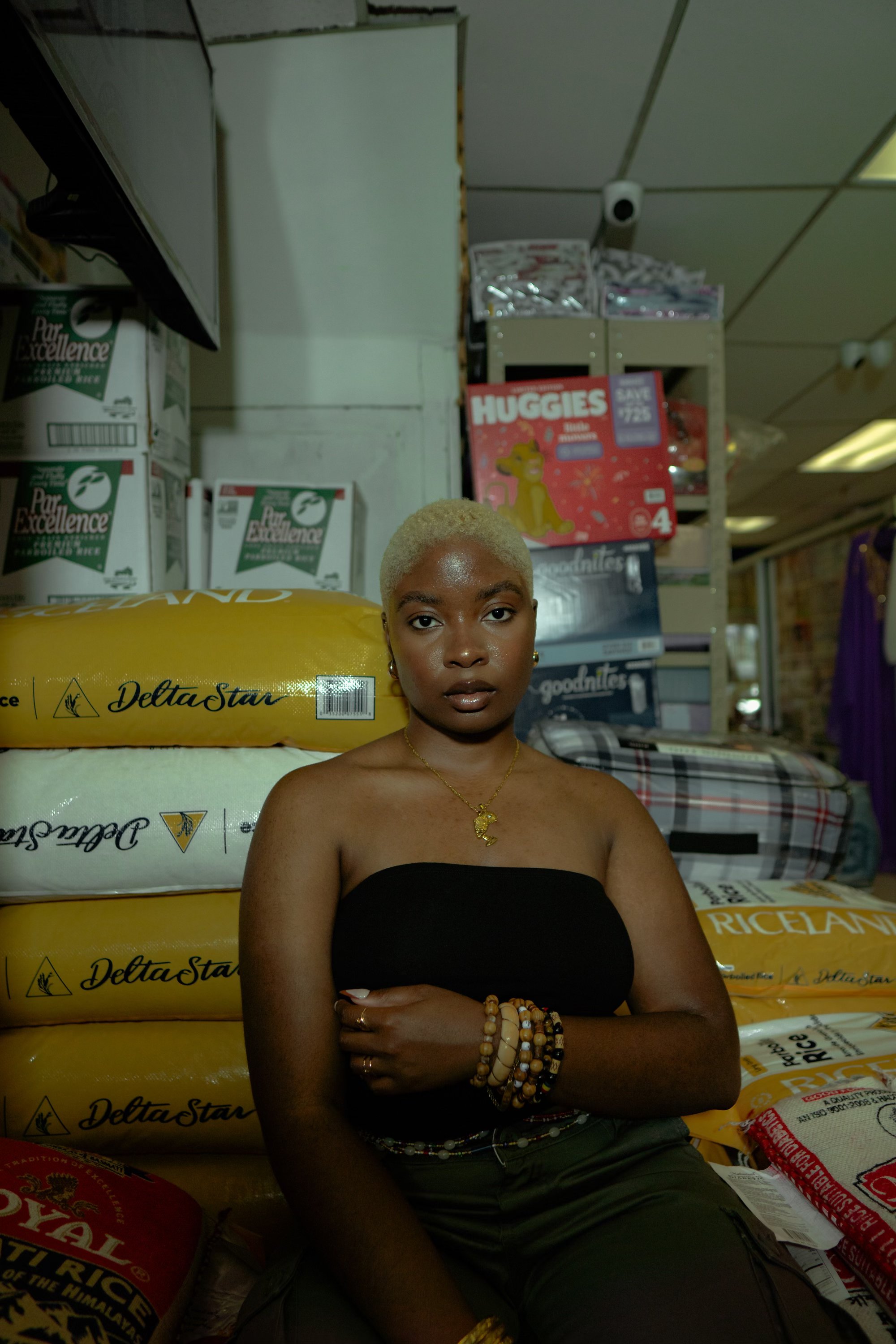 Portrait in store aisle